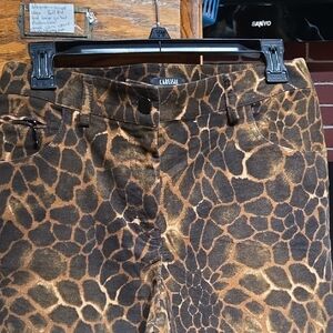 Carlisle Animal Print Pants in Brown and Tan